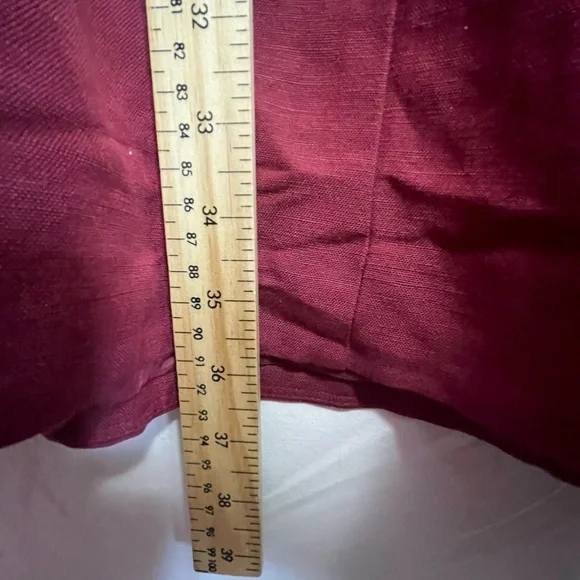 Mexx Womens Wrap Dress Burgundy Tie Closure Sleeveless V-Neck Linen Size M - Picture 8 of 11